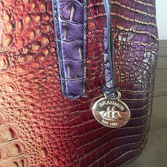 Brahmin Mini Asher Tote- Wallet In Mojave Vineyard Exclusive Embossed Leather - Picture 3 of 16